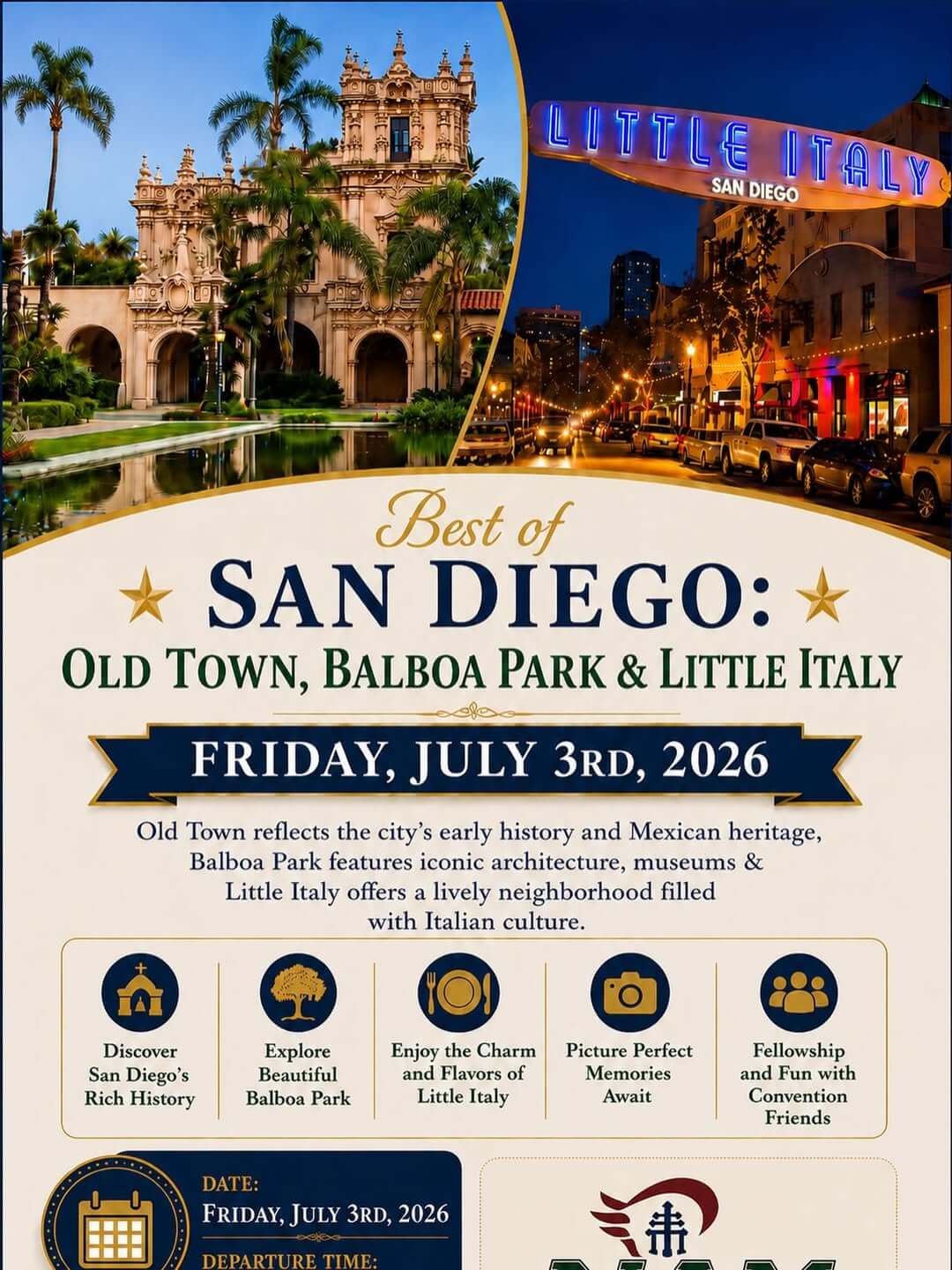 721802037_1 San Diego Old Town, Balboa Park, Little Italy, Nam Convention 2026